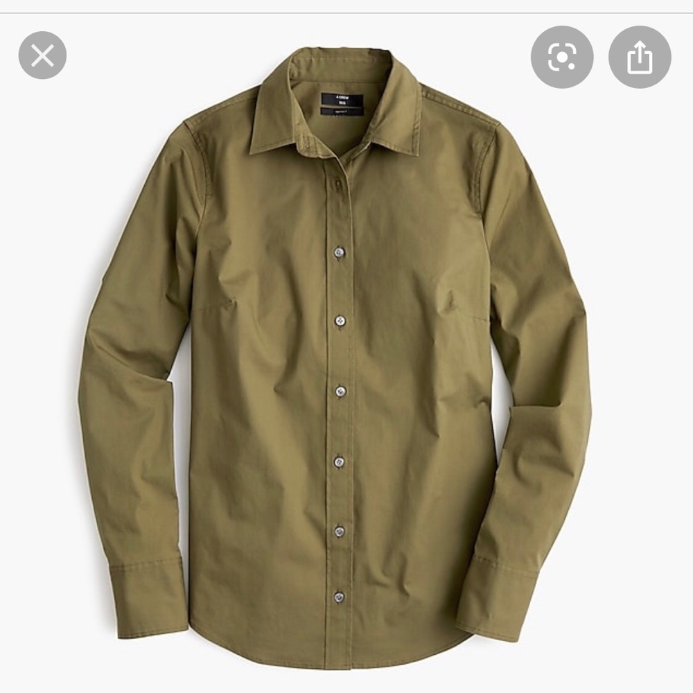 J Crew Slim Stretch Perfect Shirt Olive